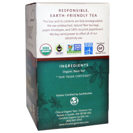 Choice Organic Teas, Органический черный чай, ирландский завтрак, 16 чайных пакетиков, 1,1 унции (32 г)