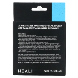 Heali Medical Corp, дышащее эластичное кинезиологическое тейпирование, черная зебра, 20 вырезанных полосок