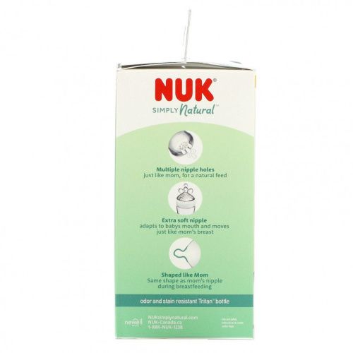 NUK, Simply Natural, Бутылочки, от 0 месяцев, медленно, 2 упаковки, по 150 мл (5 унций) каждая