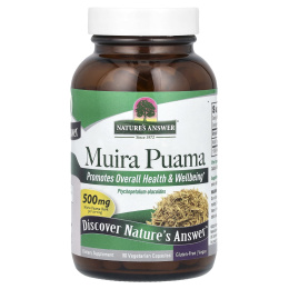 Nature's Answer, Muira Puama, Ptychopetalum Olacoides, 500 мг, 90 вегетарианских капсул