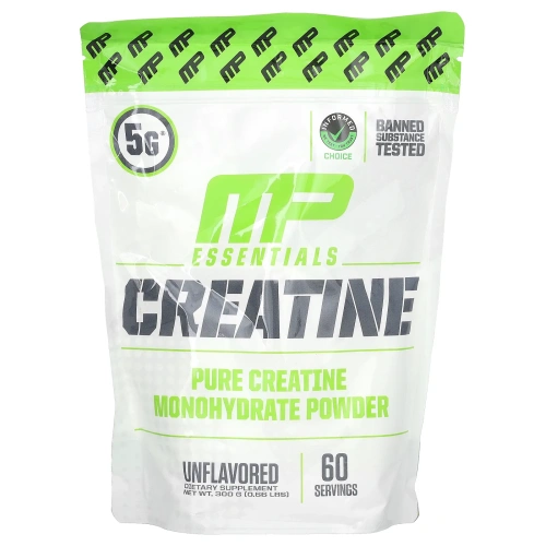 MusclePharm, Essentials, креатин, без ароматизаторов, 0,66 ф. (300 г)