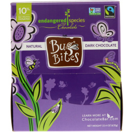 Endangered Species Chocolate, Bug Bites, натуральный темный шоколад, 22,4 унц. (50 г)