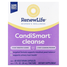 Renew Life, Целевая, Candi Smart, очищающая дрожжевая формула, 15-дневная программа, 2-компонентная программа
