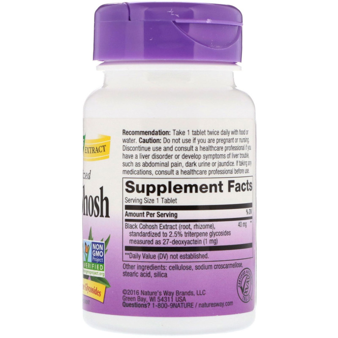 Nature's Way, Черный кохош, одного размера, 60 таблеток