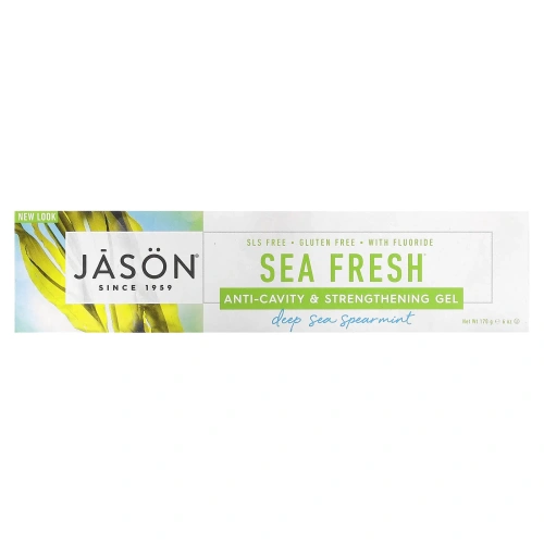 Jason Natural, Морская свежесть, Паста, удаляющая налет и укрепляющая зубы, Мятный вкус, 6 унций (170 г)