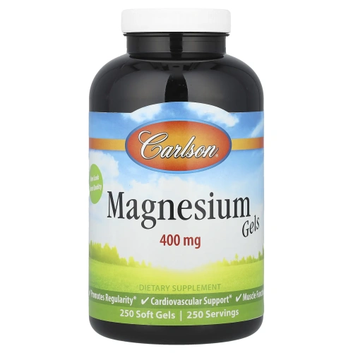 Carlson Labs, Жидкий магний, 400 мг, 250 гелевых капсул