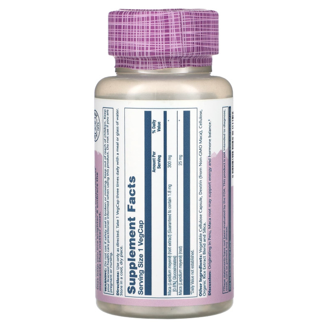 Solaray, Vital Extracts, мака, 300 мг, 60 растительных капсул