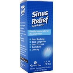 Natrabio, Облегчение синуса - Жидкость, не вызывающая сонливости, 1 жидкая унция