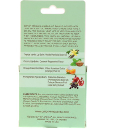 Out of Africa, Pure Shea Butter Lip Balm with Vitamin E, 3 Flavors + 1 Bonus, 4 Sticks, 0.15 oz (4.2 g) Each