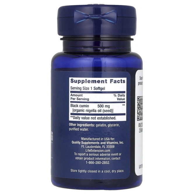 Life Extension, Масло семян черного тмина, 60 жевательных капсул