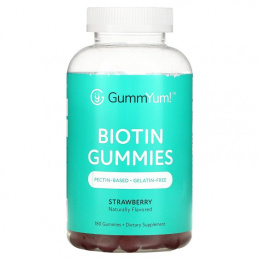 GummYum!, Жевательные мармеладки с биотином, клубника, 2500 мкг, 180 жевательных таблеток