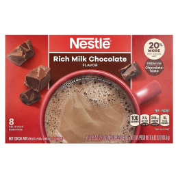 Nestle Hot Cocoa Mix, Насыщенный молочный шоколад, 8 конвертов по 24,2 г (0,85 унции)