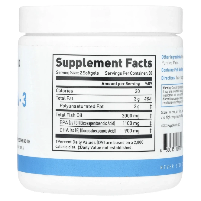 Kaged, Омега-3, тройная эффективность, 60 мягких таблеток