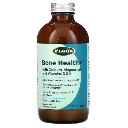 Flora, Bone Health + с кальцием, магнием и витаминами D и K, жидкий, 236 мл (8 жидк. Унций)
