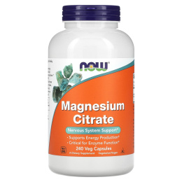 NOW Magnesium Citrate, 240 вегетарианских капсул