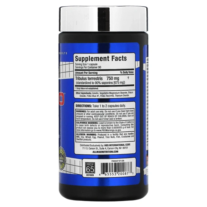 ALLMAX ESSENTIAL TRIBX90, 750 мг, 90 капсул