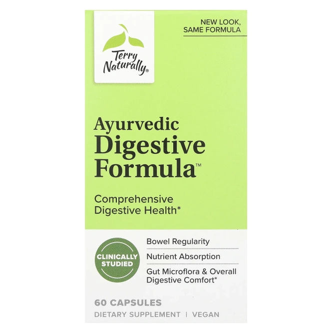 Terry Naturally, Аюрведическая формула для пищеварения, 60 капсул