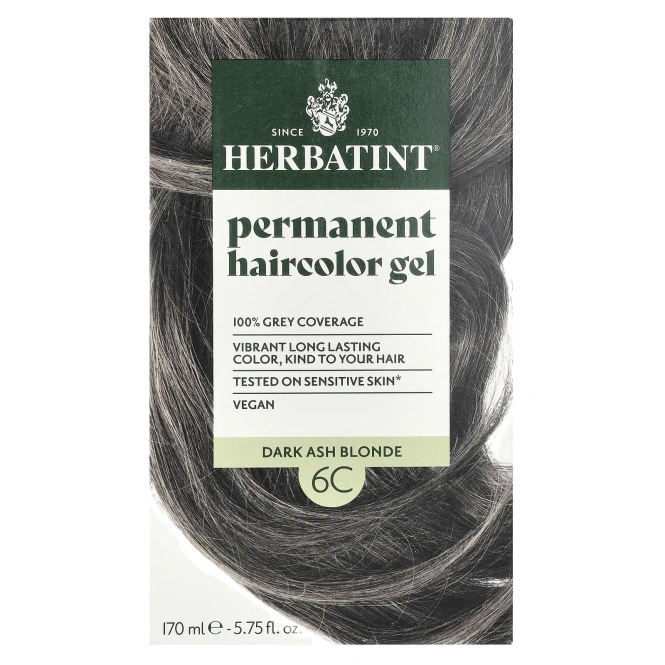 Herbatint, Стойкая гель-краска для волос, 6C, темно-пепельный блонд, 170 мл (5,75 жидк. унц.)