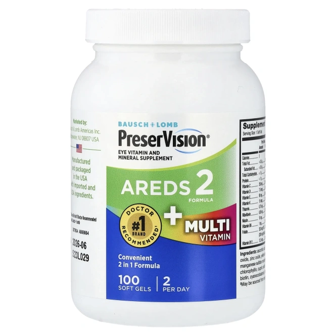 PreserVision, AREDS 2, формула с мультивитаминами, 100 капсул