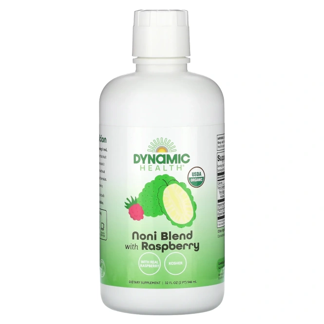 Dynamic Health  Laboratories, Organic Certified Noni Blend, Natural Raspberry Flavor, 32 fl oz (946 ml)