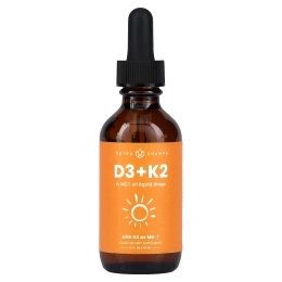 NutraChamps, Жидкие капли D3 + K2, без добавок, 60 мл (2 жидк. унц.)