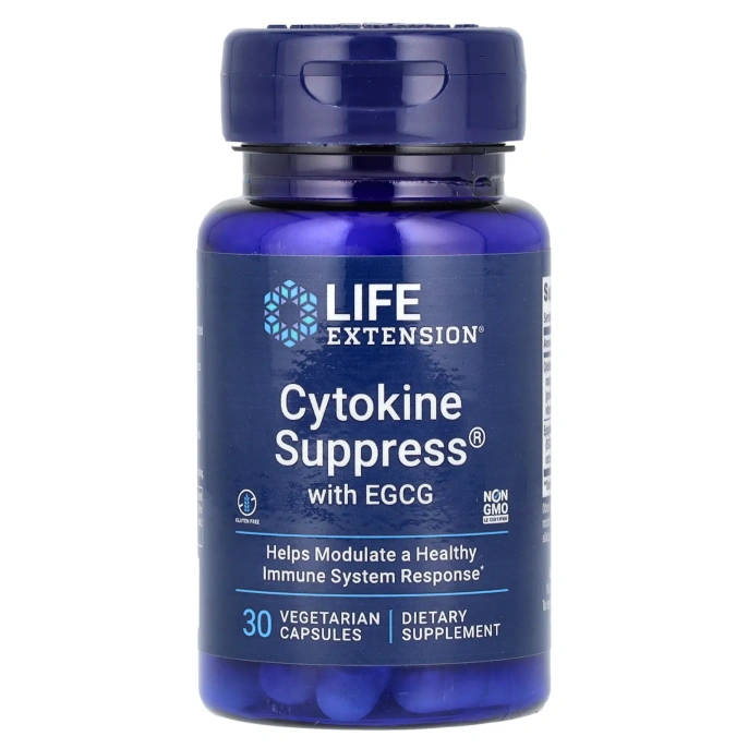 Life Extension, Цитокин с ЭГКГ, 30 растительных капсул