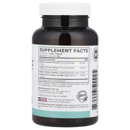 Pure Co., Органическая куркума с имбирем и черным перцем, 120 веганских капсул