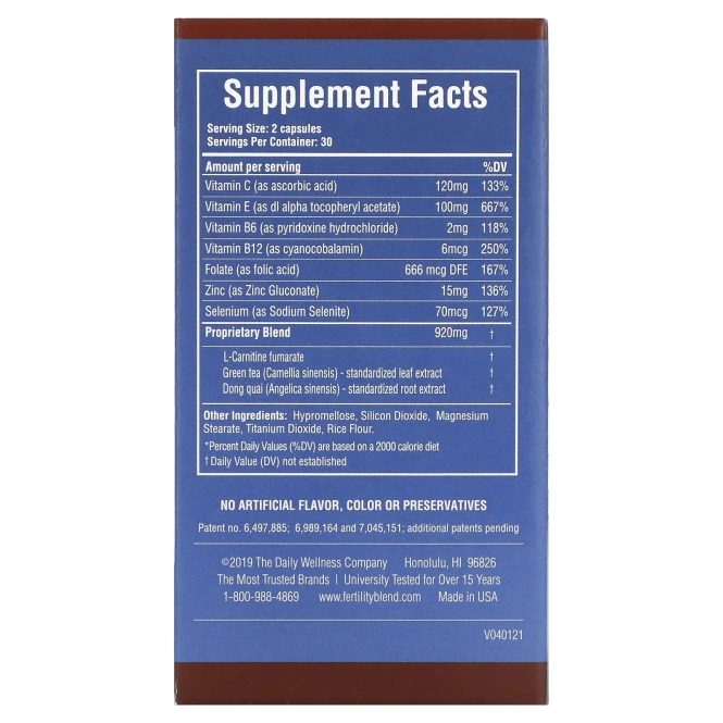 Daily Wellness Company, Смесь для мужской фертильности, 60 капсул