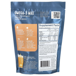 Coromega, Max, Рыбий жир с высоким содержанием омега-3, цитрусовый взрыв, 60 пакетов, (2,5 г) каждый