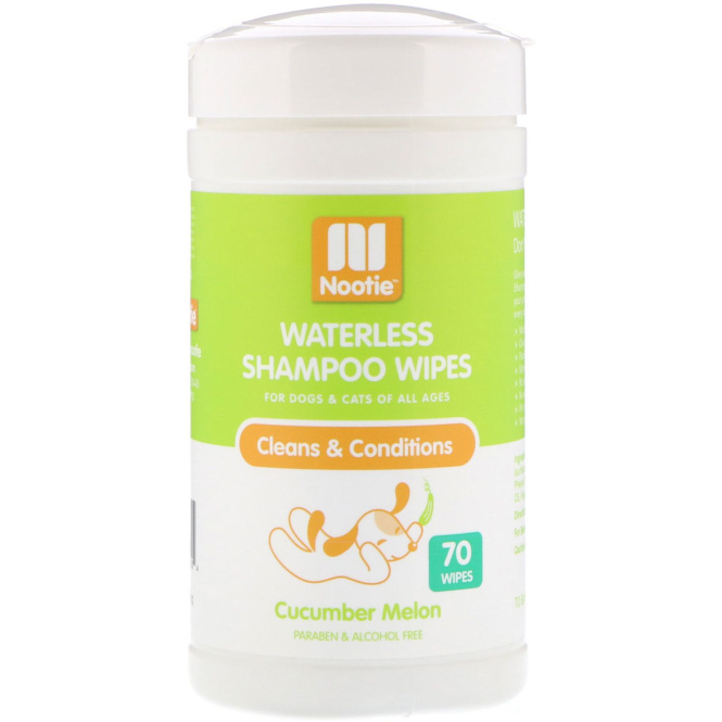 Nootie, Waterless Shampoo Wipes, Cucumber Melon, 70 Wipes