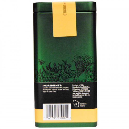 Rishi Tea, Органический травяной чай россыпью, ромашковая смесь, без кофеина, 1,06 унции (30 г)
