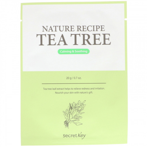Secret Key, Nature Recipe Mask Pack, Tea Tree, 10 Masks, 0.7 oz (20 g) Each