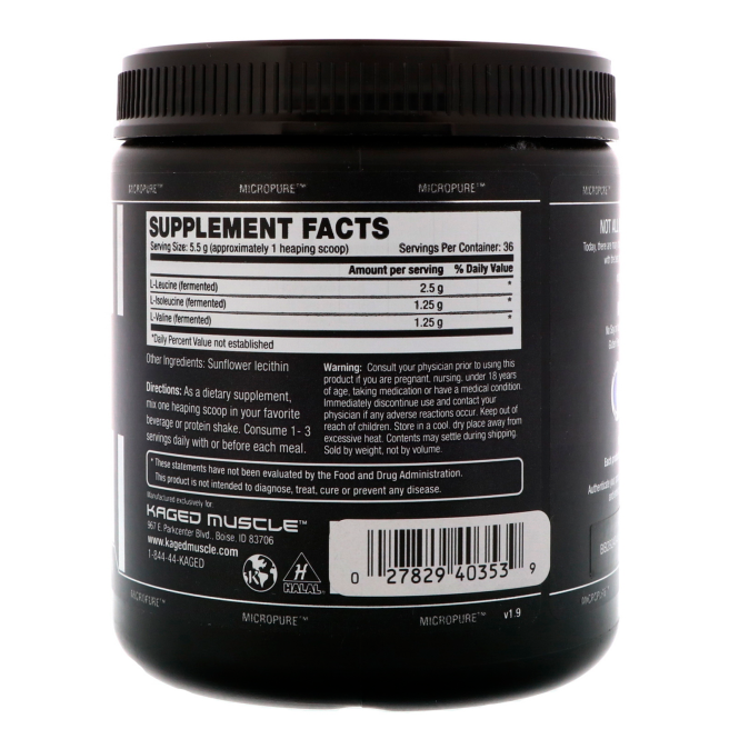 Kaged Muscle, Аминокислоты с разветвлённой цепью, без ароматизаторов, 6,4 унц. (200 г)