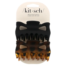 Kitsch, Зажимы для больших когтей, черный и Tort, набор из 2 предметов