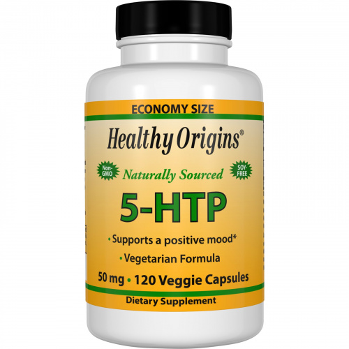 Healthy Origins, 5-гидрокситриптофан, 50 мг, 120 капсул в растительной оболочке