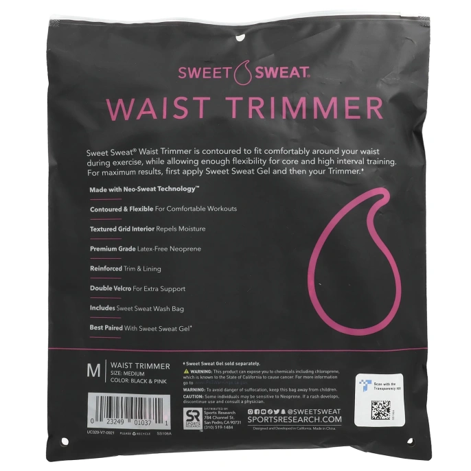 Sports Research, Sweet Sweat Пояс для Талии, Розовый