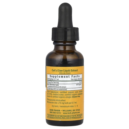 Herb Pharm, Кошачий коготь (ункария опушенная), 1 жидкая унция (30 мл)