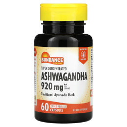 Sundance Vitamins, суперконцентрированная ашваганда, 920 мг, 60 капсул с быстрым высвобождением (460 мг в 1 капсуле)
