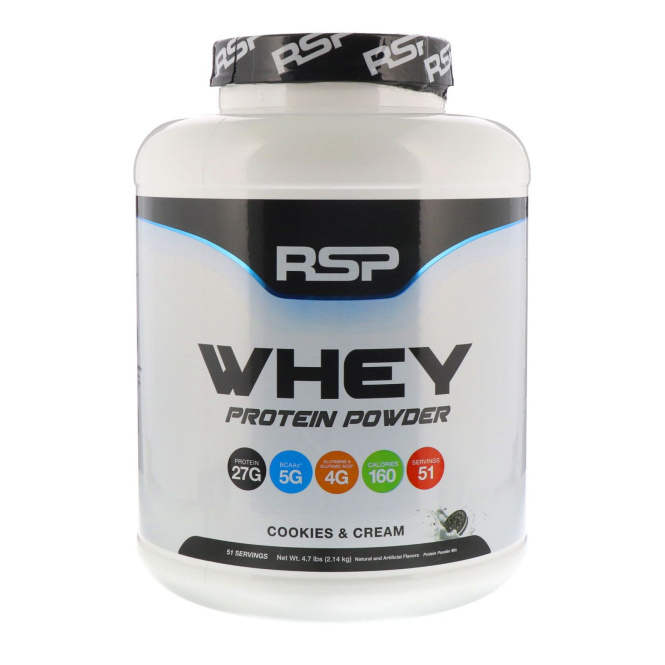 RSP Nutrition, Сывороточный протеин в виде порошка, печенье со сливками, 4,7 фунта (2,14 кг)