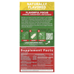 Fungies, ежовик гребенчатый, гриб, гидратация, смесь для приготовления электролитического напитка, клубничный лимонад, 6 пакетиков по 8 г (0,28 унции)