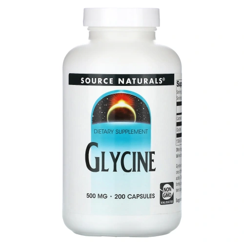 Source Naturals, Глицин, 500 мг, 200 капсул
