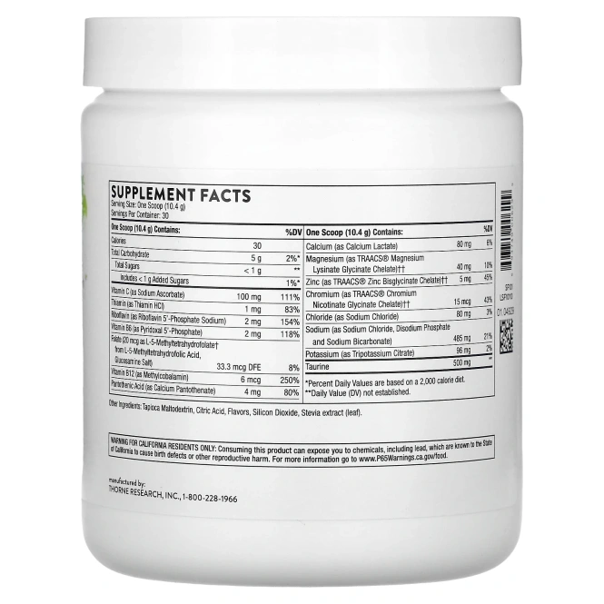 Thorne Research, Catalyte, электролиты со вкусом лимона, 9,52 унц. (270 г)