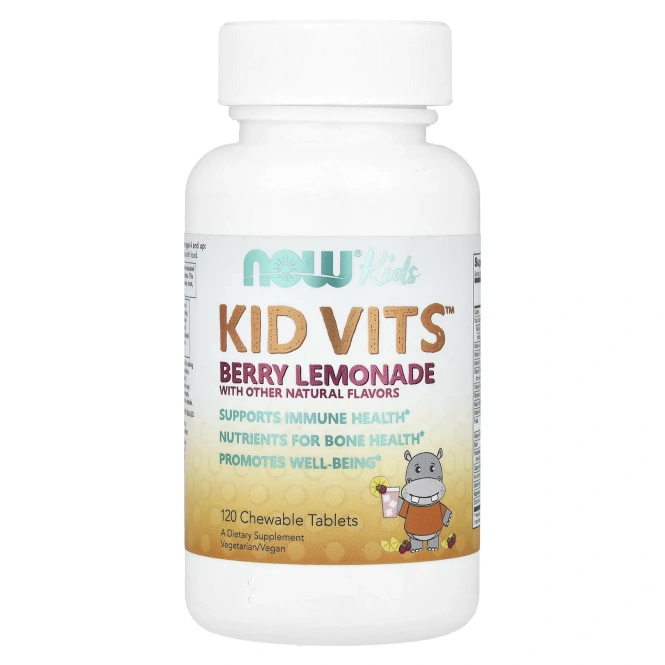 NOW kids KID VITS, Ягодный вкус, 120 жевательных постилок