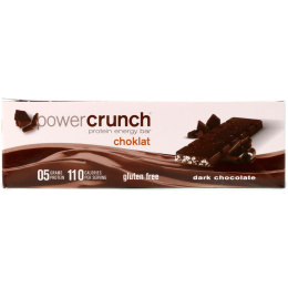 BNRG, Power Crunch протеиновый энергетический батончик со вкусом темного шоколада, 12 шт. по 43 г