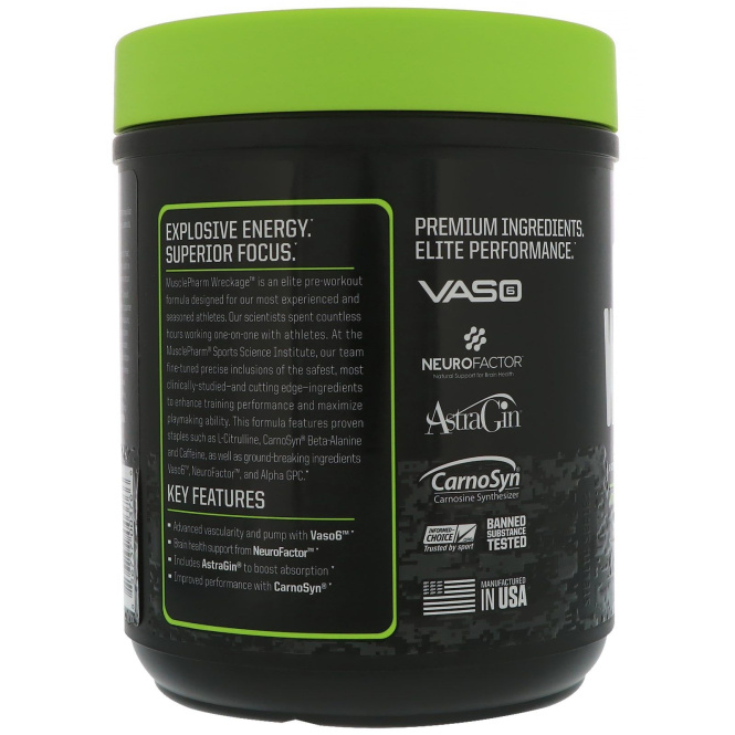 MusclePharm, Wreckage Pre-Workout, Fruit Punch, 12.61 oz (357.5 g )