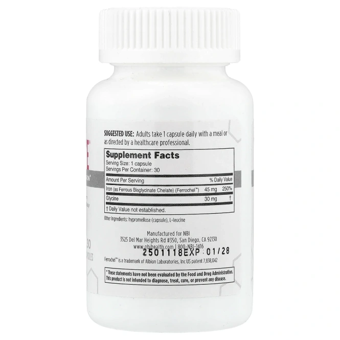 NBI, Ferrosolve®, высокая эффективность, 30 капсул