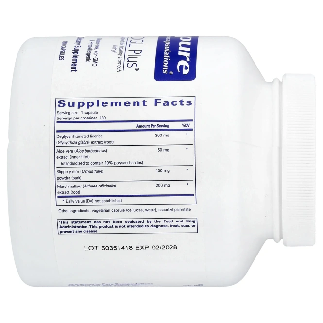 Pure Encapsulations, DGL Plus®, 180 капсул