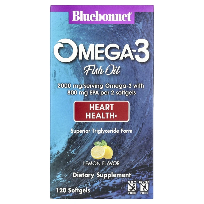 Bluebonnet Nutrition, Натуральный омега-3 состав для сердца, 120 мягких капсул
