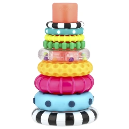 Sassy, Stack of Circles ™, кольцевой укладчик, от 6 месяцев, набор из 10 предметов