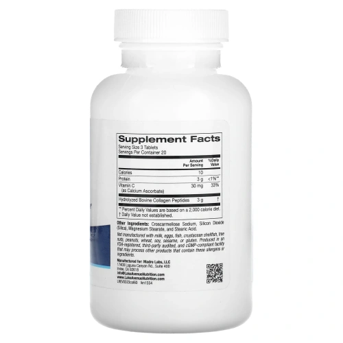 Lake Avenue Nutrition, гидролизованный коллаген типов 1 и 3, 1000 мг, 60 таблеток